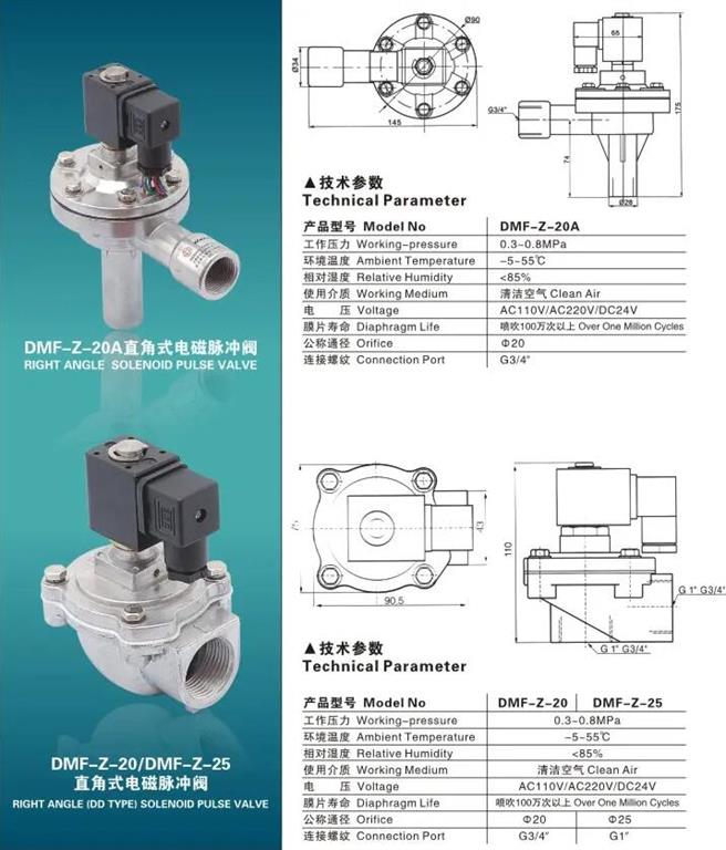直角式電磁脈沖閥